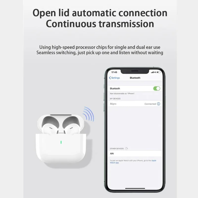 Auriculares Bluetooth Air Pro ANC | Som HiFi e Cancelamento de Ruído