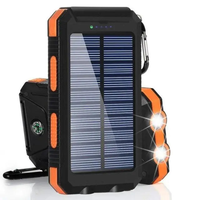 Power Bank Solar 80000mAh | Carregador Portátil com Lanterna LED e Carregamento Rápido