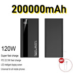 Power Bank 500000mAh 120W | Carregador Portátil de Carregamento Rápido
