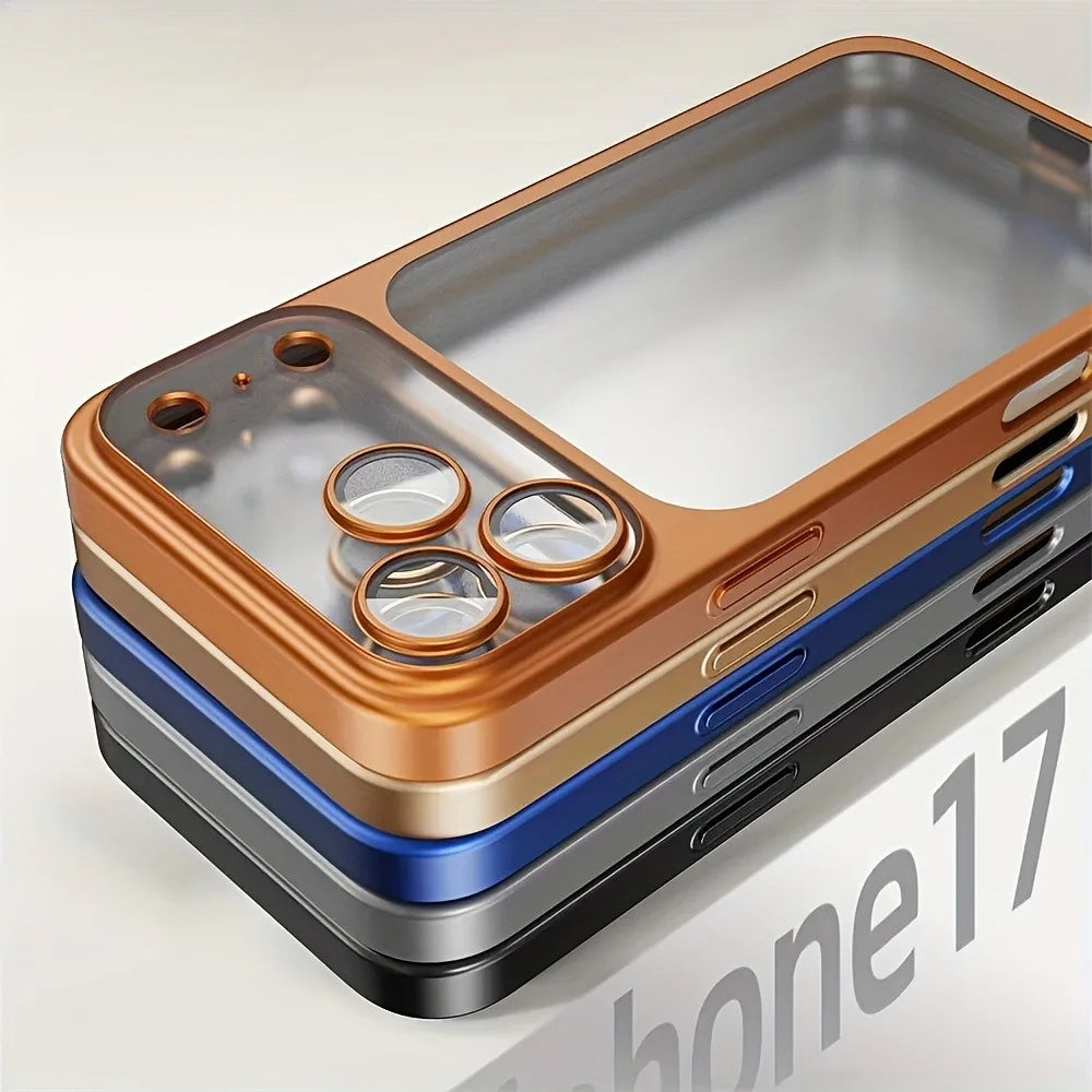 Case para iPhone 17 Air 16 15 14 13 ProMax Câmera Lente Filme Protetor Coberto à Prova de Choque