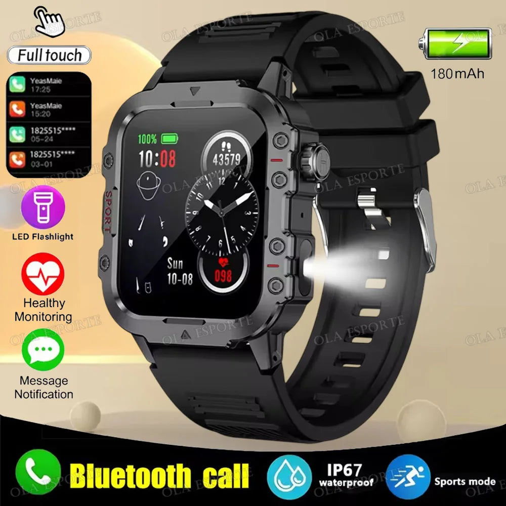 Smartwatch Militar 2025 | Chamadas Bluetooth, GPS e Monitor de Saúde