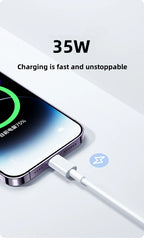Cabo USB-C para USB 35W 3A | Carregamento Rápido e Dados